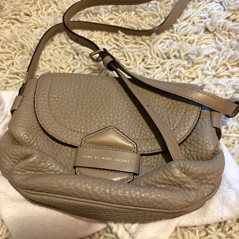 Marc Jacobs Tan Crossbody Bag with Pebbled Leather